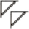 vidaXL Wall Shelf Brackets 2 pcs Antique Brown 10.5 x 10.5 x 3 cm