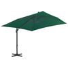 vidaXL Cantilever Garden Parasol with Aluminium Pole Green 300x300 cm