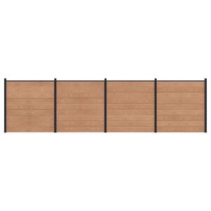 vidaXL Fence Panel 4 pcs WPC and Aluminium Brown