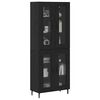 vidaXL Highboard 2 pcs Black Oak Engineered Wood and Glass