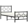 vidaXL Metal Bed Frame without Mattress with Footboard Black 80x200cm