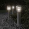 vidaXL Outdoor Floor Lamps 3pcs Silver 60 cm Stainless Steel