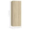 vidaXL TV Cabinet Sonoma Oak 30.5x30x90 cm Engineered Wood