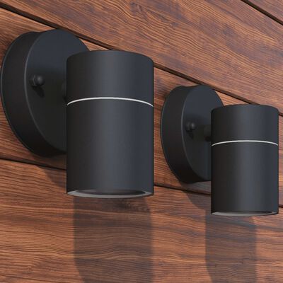 vidaXL Outdoor LED Wall Lights 2 pcs Stainless Steel Downwards