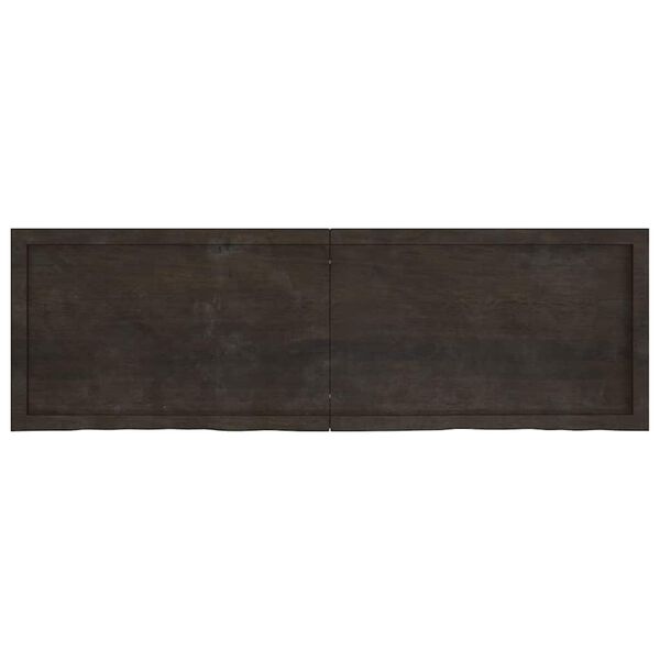 vidaXL Wall Shelf Dark Brown 160x50x(2-4) cm Treated Solid Wood Oak