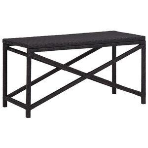 vidaXL Garden Bench 80 cm Poly Rattan Black