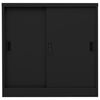 vidaXL Office Cabinet with Sliding Door Black 90x40x90 cm Steel