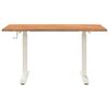 vidaXL Desk White and Light Brown 140 x 60 cm Solid Oak Wood