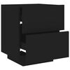 vidaXL Bedside Cabinets with LED Lights 2 pcs Black Engineered Wood