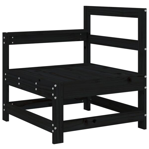 vidaXL 3 Piece Garden Lounge Set Black Solid Wood Pine