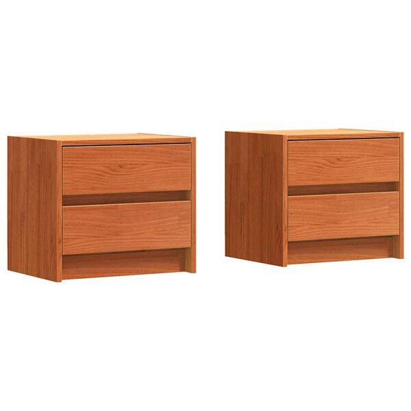 vidaXL Bedside Tables 2 pcs Wax Brown 40 x 30.5 x 35.5 cm Pine Wood
