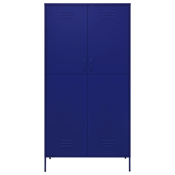 vidaXL Wardrobe Navy Blue 90x50x180 cm Steel