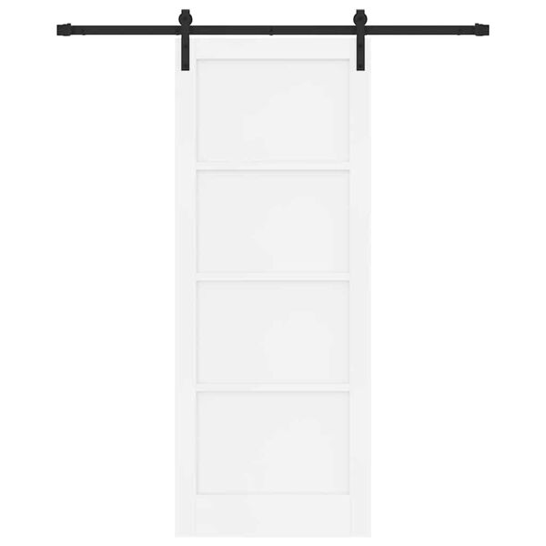 vidaXL Sliding Door White and Black 83 x 211 cm Solid Pine Wood