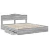 vidaXL Storage Bed Grey Sonoma 200 x 200 cm Engineered Wood