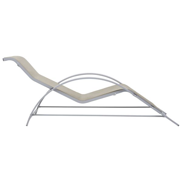 vidaXL Sunlounger Textilene and Aluminium Cream