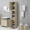 vidaXL Bathroom Cabinet Sonoma Oak 30x30x183.5 cm Engineered Wood