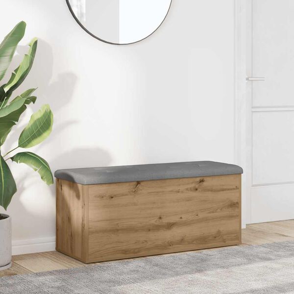 vidaXL Storage Bench Artisan Oak 102x42x45 cm Engineered Wood