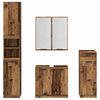 vidaXL Bathroom Furniture Set with Door 4 pcs Old Wood Engineered Wood