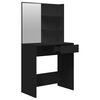 vidaXL Dressing Table with Mirror Black 74.5x40x141 cm
