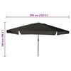 vidaXL Garden Parasol Black 395 x 395 x 245 cm Polyester and Steel