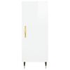 vidaXL Highboard High Gloss White 34.5x34x180 cm Engineered Wood