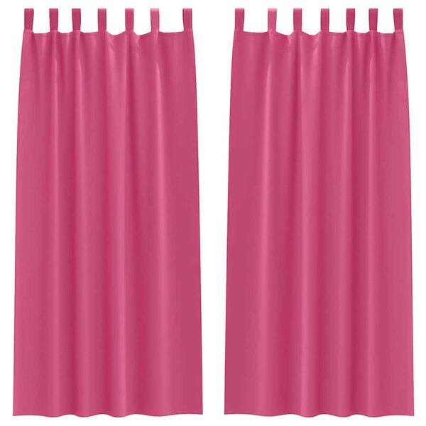 vidaXL Blackout Curtains with Rings 2 pcs Bright Pink 260 x 140 cm