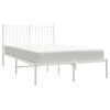 vidaXL Metal Bed Frame without Mattress with Headboard White 120x190cm