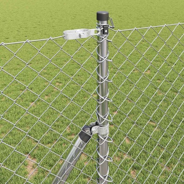 vidaXL Fence Post Silver 10 x 1 m (40 x 40 mm mesh) Steel