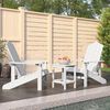 vidaXL Garden Adirondack Chairs with Table HDPE White