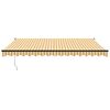 vidaXL Retractable Awning Yellow and White 4x3 m Fabric and Aluminium