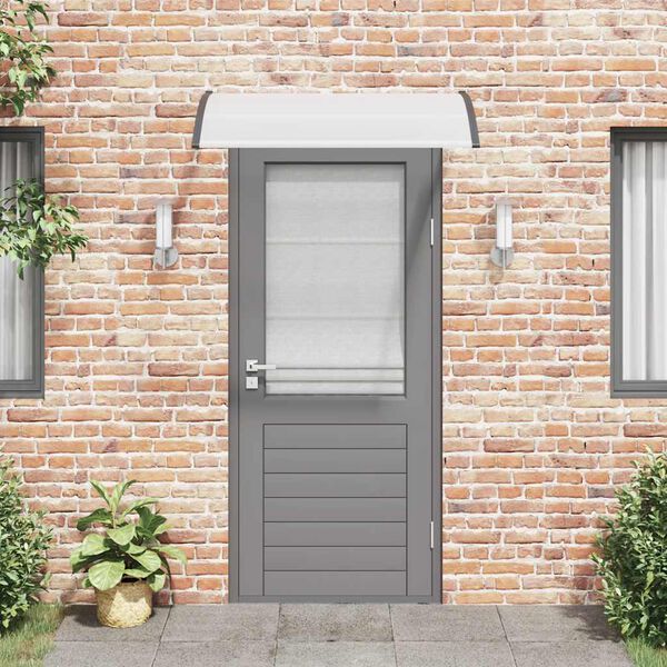 vidaXL Door Canopy Black and Transparent 120x75 cm PC