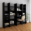 vidaXL 4 Piece Book Cabinet Set Black Engineered Wood