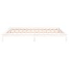 vidaXL LED Bed Frame without Mattress White 135x190 cm Double Double Solid Wood