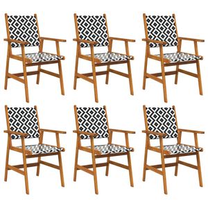 vidaXL Garden Chairs 6 pcs Solid Acacia Wood