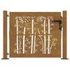 vidaXL Garden Gate 100x75 cm Corten Steel Bamboo Design