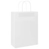 vidaXL Paper Bags 50 pcs with Handles White 26x12x35 cm