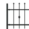 vidaXL Spike Fence Black 200 x 110 cm Powder-Coated Steel