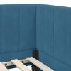 vidaXL Corner Bed Frame with Headboard Blue 90 cm x 200 cm Velvet