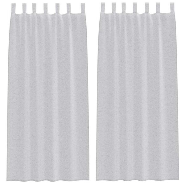 vidaXL Voile Curtain 2 pcs Light Grey 260 x 140 cm Polyester