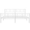 vidaXL Metal Bed Frame without Mattress with Footboard White 183x213cm