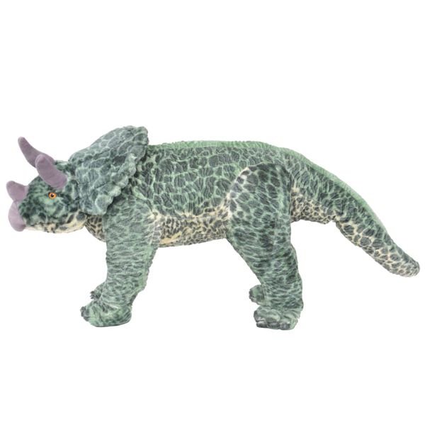 vidaXL Standing Plush Toy Triceratops Dinosaur Green XXL