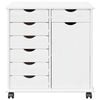 vidaXL Rolling Cabinet White 63.5 x 39 x 65.5 cm Solid Pine Wood