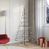 vidaXL Christmas Cone Tree with Stand Black 180 cm Steel
