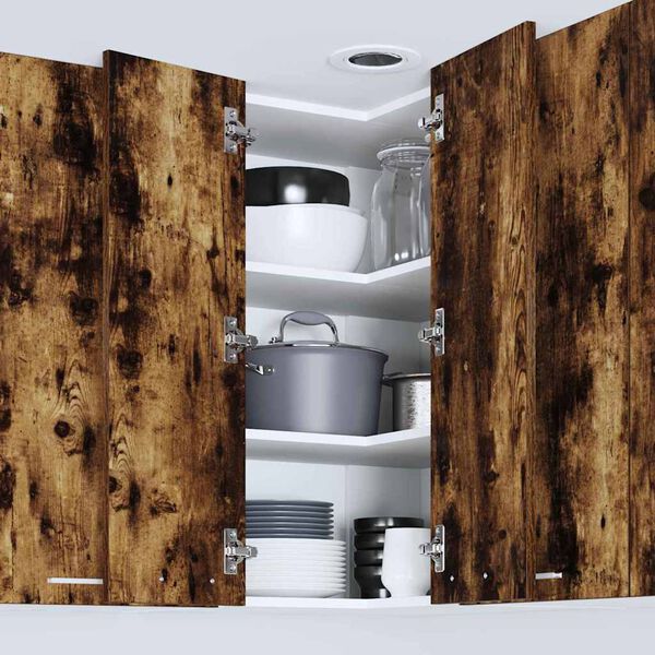 vidaXL Hanging Cabinet Smoked Oak and White 57 x 57 x 80 cm