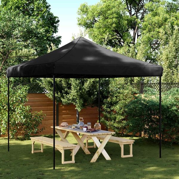 vidaXL Party Tent Folding Black 292 x 292 x 315 cm Oxford Fabric