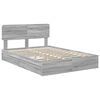 vidaXL Storage Bed Grey Sonoma 160 x 200 cm Engineered Wood