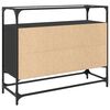 vidaXL Sideboard with Glass Top Black 98x35x81 cm Engineered Wood