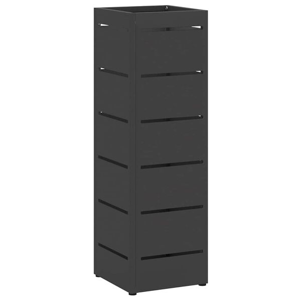 vidaXL Umbrella Stand with Storage Black 15.5 x 15.5 x 49 cm Metal