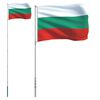 vidaXL Bulgaria Flag and Pole 5.55 m Aluminium
