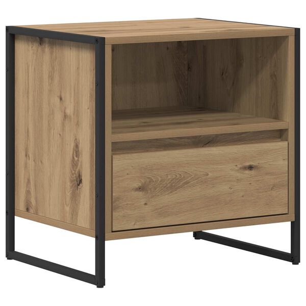 vidaXL Bedside Table Artisian Oak 50 x 39.5 x 50 cm Engineered Wood